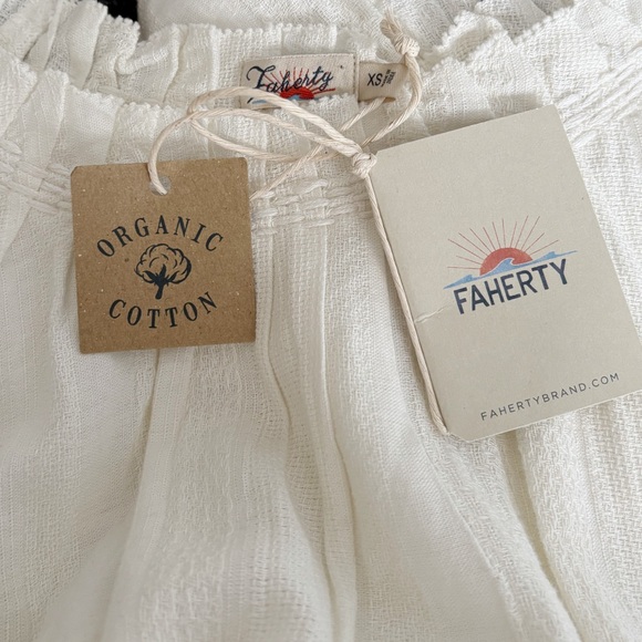 Faherty Annabelle Whisper White Organic Cotton Dress Size XS NWT - Picture 6 of 8